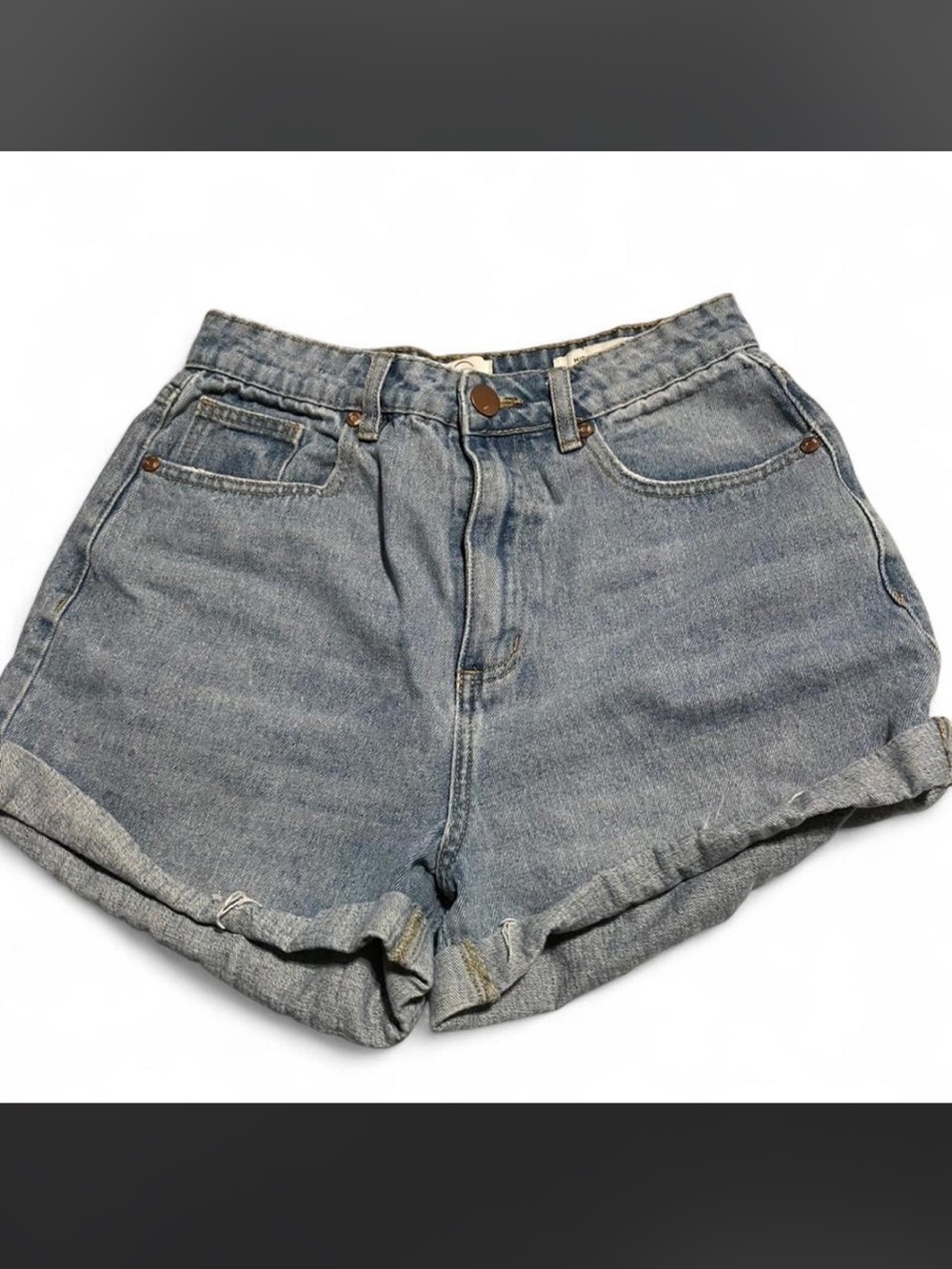 Cotton On 91 High Flashback Jean Shorts High Waisted Blue Wash